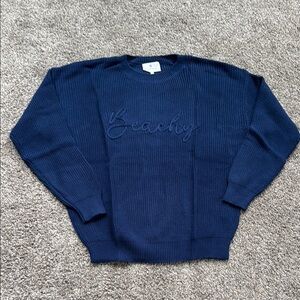 Betseys Boutique Shop Women’s Medium Navy Beachy Sweater NWOT